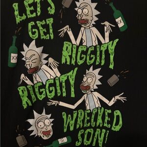 Rick and Morty Funny Black Graphic T-Shirt